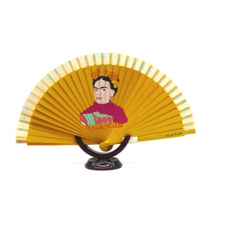 Abanico, mediano, doble cara, de madera, Frida Kahlo 050