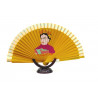 Abanico, mediano, doble cara, de madera, Frida  Kahlo 050