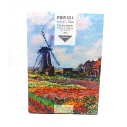 Conjunto de bufanda grande + guantes,  "Campo de Tulipanes en Holanda" 1886 de Claude Monet