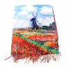 Conjunto de bufanda grande + guantes,  "Campo de Tulipanes en Holanda" 1886 de Claude Monet