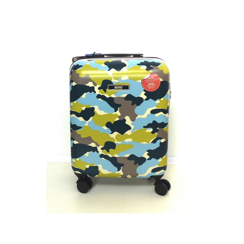 Maleta cabina, ligera,  rigida  con mango telescópico, estampada,  Camo, de Skpat 102