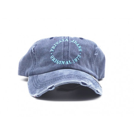 Gorra con visera, adaptable, con agujeros para transpirar, estampado liso, bordado: Privata Jeans-Original 1978 de Privata 308