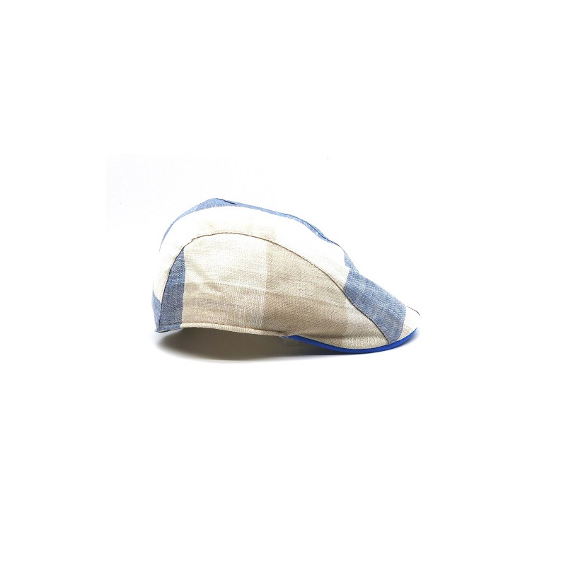 Gorra con visera, flexible, super ligera, con forro, cuadros azules, de Paula, 312