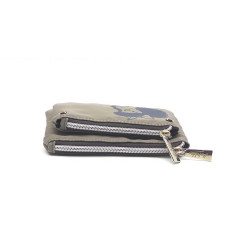 Monedero, tarjetero, pequeño, flexible, estampado gris,  Mafalda, 096
