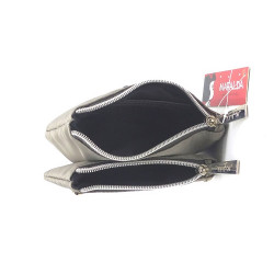 Monedero, tarjetero, pequeño, flexible, estampado gris,  Mafalda, 096