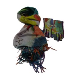 Bufanda grande mas guantes, conjunto arte, complementos Privata 190