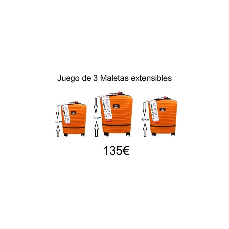Juegos 3 maletas extensibles, Benzi. Maletas de oferta.