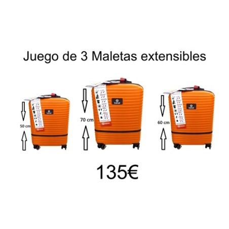 Juegos 3 maletas extensibles, Benzi. Maletas de oferta.