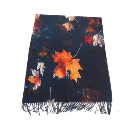 Bufanda grande  estampado hojas de otoño, complementos Privata 187