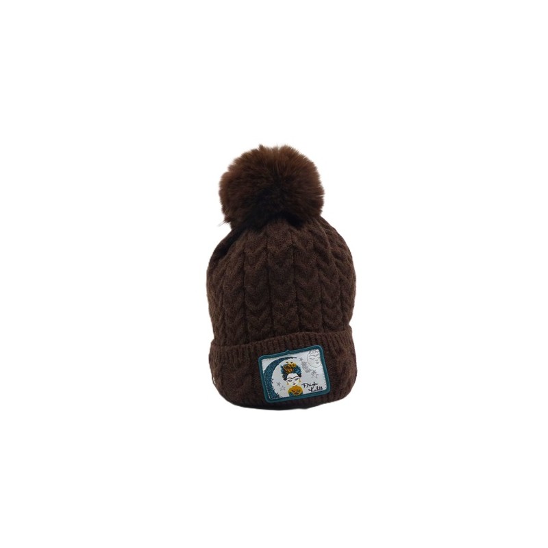 Gorro adaptable, con pompón, con forro de pelo, de Frida Kahlo