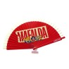 Abanico, mediano, de madera natural, hecho a mano, rojo o azul, abanicos artesanales, Mafalda. 105