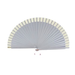 Abanico, mediano, de madera natural, hecho a mano, rojo o azul, abanicos artesanales, Mafalda. 105