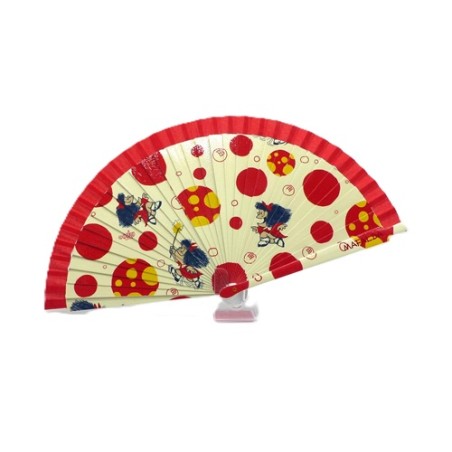 Abanicos hechos a mano, de madera, Mafalda