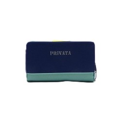 Billetero, monedero, tarjetero, rígido, color azul, de PU. De Privata 110